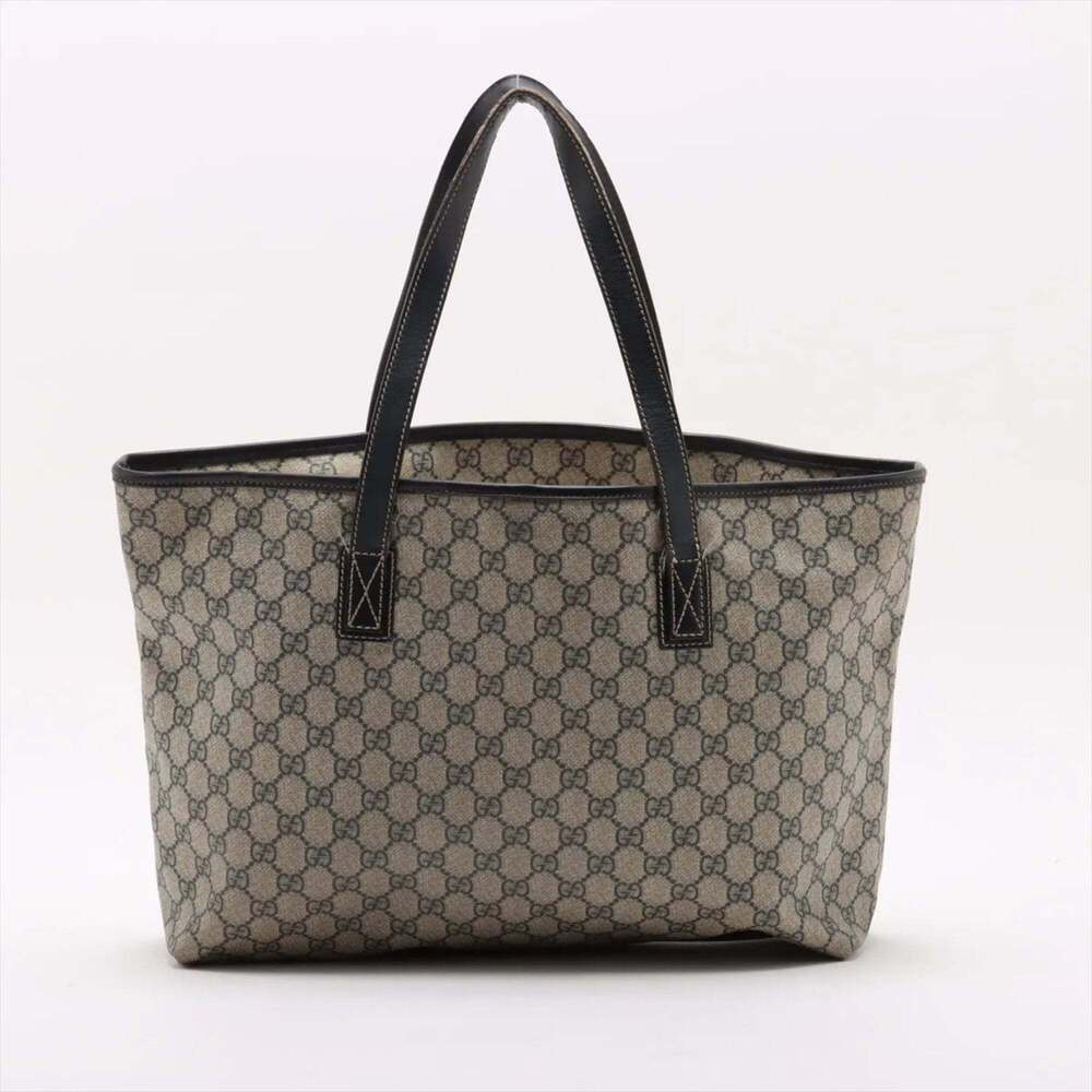 Gucci GG Supreme 211137 Leather Tote Bag Shoulder Navy Men's - Picture 2 of 14